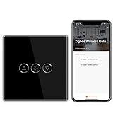 BSEED Smart ZigBee Dimmer Schalter Unterputz Dimmerschalter mit Berührungssensor Glaspanel 2.4GHz WiFi Wandschalter (Hub Erforderlich)Kompatibel Alexa/Google Home/Tuya/Smart Life 1 Fach 1 Weg Schw