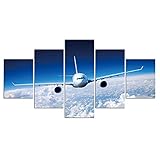 5-teiliger Kunstdruck Wanddekoration leinwandbilder Flugzeug Kunstdrucke Leinwand Bilder Modern Wandbilder Fünf Creative Geschenk Kunstwerk