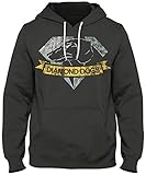 Teamzad Diamond Dogs Distressed Solid Gamer Gear Black Hoodie Mens XL