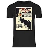 wowshirt Herren T-Shirt Sowjetunion Propaganda Poster Sowjetische Plakat Russland USSR, Größe:L, Farbe:13 Black