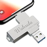 256 GB Flash-Laufwerk für iPhone und iPad, USB 3.0, Wahuda Photo Stick, Metall-Memorystick mit Telefon/iPad/iOS/Android/Mac/Computer (Silber)