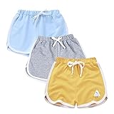Rolanko Mädchen Gym Kurze Hose, Baumwolle Sommer Heiß Kurze Running Hosen, Kinder aktive Sport Bekleidung zum Tanzen und Yoga, 3 Packung