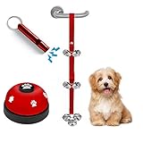 XIRGS Hundeglocke, Trainingstöpfchen, Haustier-Türklingel, verstellbar, für Toilettentraining, Jagd, 7 große Hundetrainings-Glocken, Haustier-Werkzeug, Kommunikationsgerät mit Pfeife (rot)