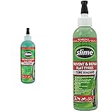 Slime Cycling Reifendichtmittel 16 oz. Tube Sealant, Green, 473 mL (16oz) & 10015 Bike Tube Puncture Repair Sealant, with Hang tab, Non-Toxic, Eco-Friendly, 237 mL (8oz) B