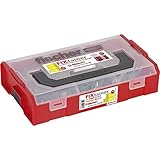 fischer FIXtainer DUOPOWER Elektriker-Box, Dübelbox mit 220 Dübeln & passenden Schrauben (200 Stk. 6x30, 20 Stk. 8x40), Universaldübel, praktisches Dübelset, Werkzeugkiste mit Tragegriff & Klicksy