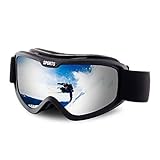OULIQI Skibrille Snowboard Brille OTG UV-Schutz Anti Fog Helmkompatible Doppel-Objektiv Ski Goggles für Brillenträger Herren D