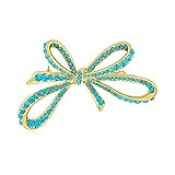 Bling Jewelry Winter Hochzeit Urlaub Aqua Glittering Crystal Braut Mode große Statement Band Schleife Schal Brosche Pin für Frauen verg