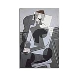 Auceo Kubistisches Ölgemälde-Poster, Portrait von Madame Josette Gris von Juan Gris, Poster, dekoratives Gemälde, Leinwand, Wandkunst, Wohnzimmer, Poster, Schlafzimmer, Gemälde, 40 x 60