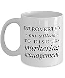 N\A Lustige Marktforschungs-Analysten-Tasse introvertiert, Aber bereit, Marketing-Management-Kaffee-Tasse 11oz Weiß zu disk