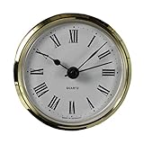 Cloxinelle Uhrwerk - Einsteckuhrwerk - Einbau-Uhr | Lünette Gold Durchmesser Aufsicht Ø 66 mm Quartz Uhrwerk Made in Germany Nr.8073