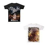 Casual Anime Cosplay 3D gedruckte T-Shirts Tops Rundhals Kurzarm für Attack on Titan Comic Lovers XXXL c+