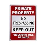 Urbalabs Private Property Signs No Trespassing Camera Surveillance 30,5 x 40,6 cm Tin Metal Sign for Property Signs Smile Your On Camera Sign Home Sign 30,5 x 40,6 cm Security Sig