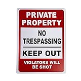 Urbalabs Private Property Signs No Trespassing Camera Surveillance 30,5 x 40,6 cm Tin Metal Sign for Property Signs Smile Your On Camera Sign Home Sign 30,5 x 40,6 cm Security Sig