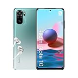 Xiaomi Redmi Note 10 Smartphone + Kopfhörer (16,33 cm (6,43') AMOLED Display, 128GB Speicher, 4GB RAM, 48MP Quad-Rückkamera, 13MP Frontkamera, Dual-SIM, Android 11) Grün - [Exklusiv bei Amazon]