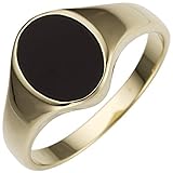 Jobo Damen Ring 585 Gold Gelbgold 1 Onyx oval Goldring Größe 52