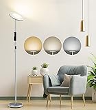 Anten SASA | Stehlampe Dimmbar mit Fernbedienung | 20W Stehleuchte Farbwechsel 3000K - 5000K | Touch-Taste Memoryfunktion LED Standleuchte sliber grau für Wohnzimmer Schlafzimmer Arbeitszimmer H