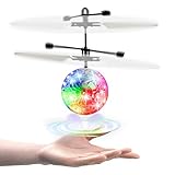 RC Fliegender Ball Kinder Spielzeug,Schuzbrille und Fernbedienung LED RC Flugzeug Helikopter mit Handsensor Infrarot Mini Hubschrauber Fliegendes Spielzeug Indoor und Outdoor Sp