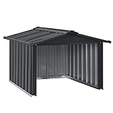 Juskys Metall Mähroboter Garage mit Satteldach - 86 × 98 × 63 cm - Sonnen- & Regenschutz für Rasenmäher – anthrazit - Rasenroboter Carp