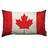 HOSNYE Kissenbezug mit Kanada-Flagge, bemalt auf alte Ziegelmauer, Leinenstoff für Couch, Bett, Sofa, Auto, Taille Kissenbezug 30,5 x 50,8