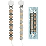 Schnullerkette Junge mädchen Silikon Beißring Dummy Clips Schnuller Halter Perlen für Babydusche BPA F