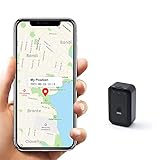 Auto GPS-Tracker, Mini Magnet GPS Tracker Klein GPS Locator Fahrrad Anti-Thief Echtzeit GPS Tracking mit SOS Funktion für Kinder Schulranzen Brieftasche Taschen mit Free APP, Schw