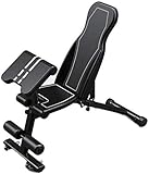 Finer Form Semi-Commercial Sit Up Verstellbare Hantelbank， 22 in 1 Sit-Up-Trainer Bauchmaschine Workout Fitnessgeräte Home Gym mit Rudergerät Kompatibel Männer Frauen (Farbe : Schwarz)