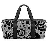 Sporttasche Reisetasche modisch wasserdicht Nassfach für Damen und Herren Yoga Pilates Strand Freizeit Sauna Gym Horror-T