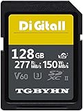 Professional 128 GB SD Memory Card UHS-II Class 10 Speicherkarte SDXC C10, U3, Datenspeicher, ideal für DSLR-Kameras und Advanced Camcorders (128 GB)