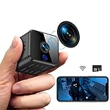 Mini Kamera, Full HD 1080P Tragbare Kleine WLAN Überwachungskamera mit Bewegungserkennung und Infrarot Nachtsicht Compact Sicherheit Kamera für Innen und Aussen mit Einer 32G SD