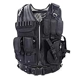 LIANA IRWIN Taktische Weste Herren, Militär Tactical MOLLE Weste Für Jagd CS Outdoor (Schwarz)