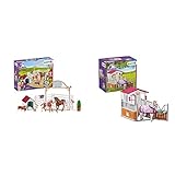 Schleich 42458 Horse Club Spielset - Horse Club Hannahs Gastpferde mit Hündin Ruby, Spielzeug ab 5 Jahren & 42368 Horse Club Spielset - Pferdebox mit Lusitano Stute, Spielzeug ab 5 J