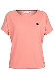 Damen T-Shirt Naketano Schnella Baustella III T-Shirt,coral red melange,XL