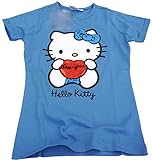 Hello Kitty Kinder T-Shirt 1/2 Arm Mädchen mit Pailletten blau (140/146)