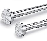 Allyoung Edelstahl Teleskopstange 105-170cm ausziehbar. Duschvorhangstange ohne Bohren. Durch Drehen einstellbar, Fester und sicherer kann als Duschstange, Gardinenstange, Kleiderstang