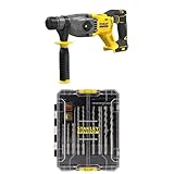 Stanley FatMax 18V SDS-plus Akku-Kombihammer SFMCH900B (2.0 Joule Schlagenergie, bürstenloser Motor, Hammer-/Bohr-/Meißelfunktion, Lieferung ohne Akku) + Stanley FatMax 9-tlg. Steinbohrer-Set STA88562