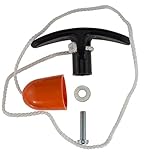 Ziehgriff Garagentor-Griff Innen 9mm PVC schwarz mit 50cm Seil und orangefarbener Glock