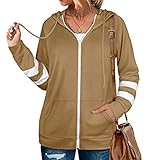 KeYIlowys Damen Herbst und Winter Neue einfarbige Strickjacke Hoodie Reiß