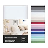 Spannbettlaken 120x200cm 165g/m2, Bettlaken 120x200 Baumwolle mit Einem Gummizug - von Premium Qualität / Spannbetttuch Jersey mit Schönen Farben (Weiß, 120 x 200 +30)
