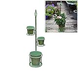 PLHMS Wasserhahn Blumentöpfe Dekoration, Gartenpfahl mit 3 Pflanzgefäßen, Retro-Metall-Outdoor-Pflanzeneimer-Halter Blumenständer, Pflanzenständer-Präsentationsständer, für Patio-Rasen-G