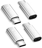 ARKTEK USB-C Adapter - USB Typ C (Stecker) auf Beleuchtung (Buchse) Ladekabel Adapter für Pad Pro 2019 Note 10 S10 Pixel 4 und mehr (4 Pack, Silver)