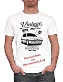 Herren T-Shirt 205 GTI Vintage mit Wunschtext (Weiss, L)