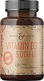 Vitamin D3 Kapseln - Vitamin D3 5000 IE - Vitamin D 400 Softgel Kapseln - Vitamin D hochdosiert - Vitamin D Kap