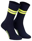 Heldensocken marineblau gelb-silber-gelb - Paar - für Helden des Alltags bei Feuerwehr Rettungsdienst und Hilfsorganisationen (1, 44-47)