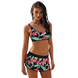 OverDose Damen Frauen-Mädchen-Lady Kostüm Padded Badeanzug Monokini Bademode Bikini Set Badeanzüge Swimwear Bathing Suits (Grün,S)