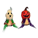 Mengove Halloween Gesichtslose Puppe Leuchtende Puppe Lichtern Geisterfest Requisiten Plüschspielzeug Ornamente Zwerge Party GNOME für Kinder Puppe leuchtende Home Festival Dek