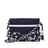 satch Clutch - mit großem Hauptfach und Spiegel, extra Reißverschlussfach Bloomy Breeze - Dunkelb