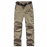 FLYGAGA Kinder Outdoorhose Wanderhose Zip Off Hose abnehmbare hosebeine Shorts Trekkinghose Unisex Jugend Mädchen Sommer mit Gürtel Schnelltrocknend Atmungsak