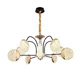 UWY LED Nordic Light Luxus Kronleuchter,Für Wohnzimmer Esszimmer Schlafzimmerlampe,Kreative Kunstlampe,Esszimmerlampe-Schwarz und Gold Dreifarbiger Lichtwechsel 90 * 78
