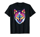 Bunte Wolf-Illustration T-S