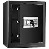 Tresor Elektronischer Safe, BITOWAT 43L Passwort Safe Feuerfest Safe Cabinet Ganzstahl Triple Lock Core Box Home Office Safe Möbeltresor Für Ausweise, A4-Dokumente, Laptop, Schmuck